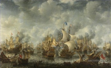 Schlacht von Scheven Slag bij Ter Heijde Jan Abrahamsz Beerstraten Seekrieg Ölgemälde